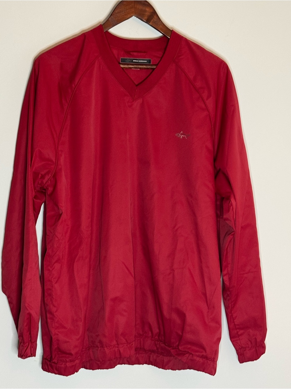 Greg Norman Collection Men's Red V-Neck Windbreaker